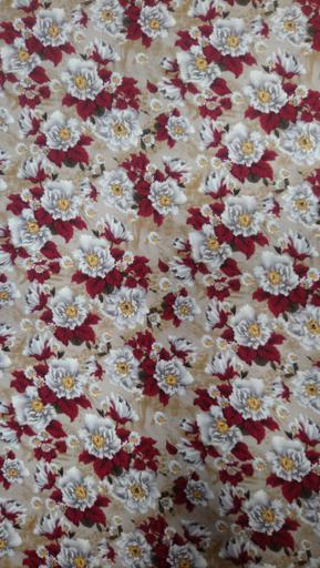 Штапель розы белые на бежевом\бордо