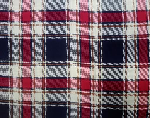 Штапель клетка тёмно-синий бордо