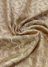 Подкладочная жаккардовая поливискоза Пейсли светло-коричневая/бежевая