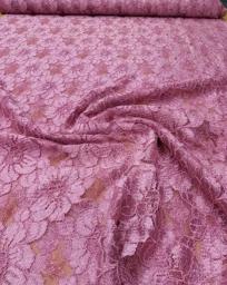 Кружево капрон на атласе розовое