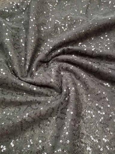 Пайетка на сетке Змейка чёрная