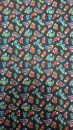 Штапель пэйсли  средние на черном