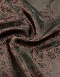 Подкладочная жаккардовая поливискоза Пейсли шоколадная/коричневая