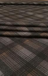 Трикотаж Шотландка чёрный/коричневый/серый