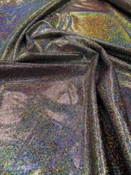 Трикотаж Диско Голограмма серебро/чёрное мелкое