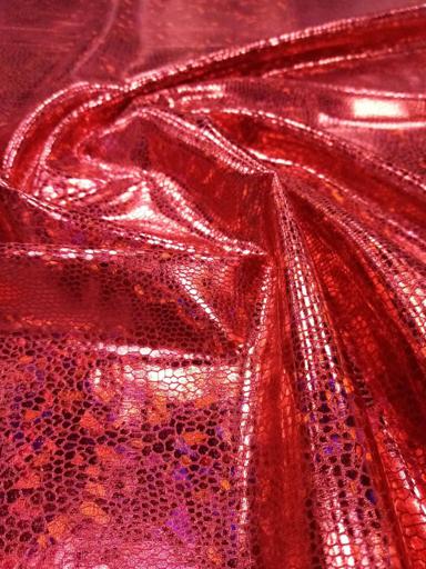 Трикотаж Диско Голограмма красный