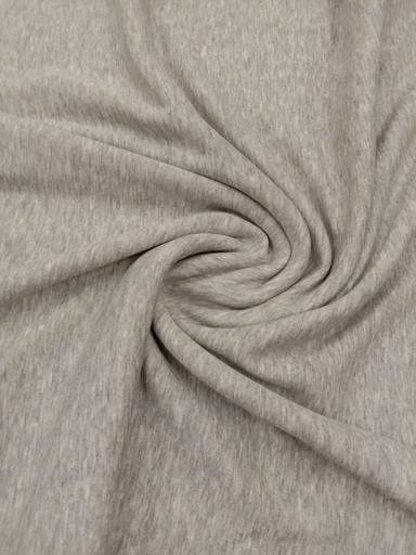 Трикотаж на белом меху серый меланж