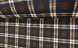 Трикотаж Шотландка синий/коричневый