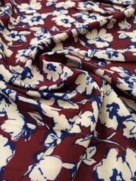 Софт принт Цветы бордовый