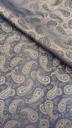 Подкладочная жаккардовая поливискоза Пейсли синяя/бледно-жёлтая