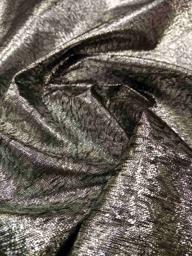 Парча Топаз с узором серебряная/чёрная