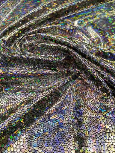 Трикотаж Диско Голограмма чёрное