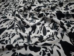 Атлас стрейч белый/чёрный