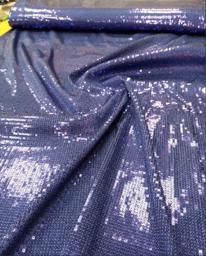 Пайетка на трикотаже синяя