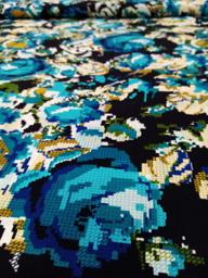 Лоренция Большие Розы Чёрный/Бирюзовый