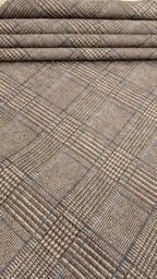 Трикотаж Клетка серый/голубой