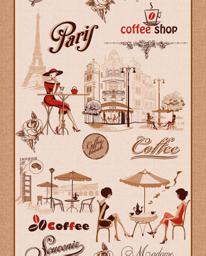 Вафельное полотно Кофе в Париже