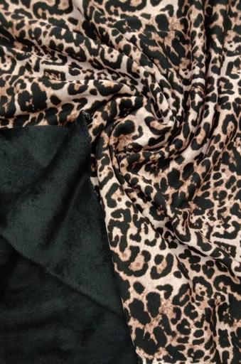 Трикотаж на меху Леопард коричневый