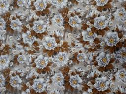 Штапель розы белые на сером\коричневый