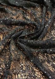 Гипюр с пайетками чёрный