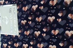 Софт принт сердечки на тёмно-синем