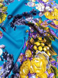 Лоренция Цветы Тёмно-бирюзовый