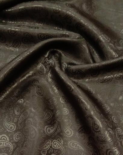 Подкладочная жаккардовая поливискоза Пейсли чёрная