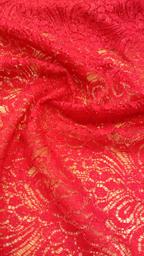 Гипюр цветок красный