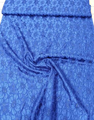 Кружево капрон на атласе электрик