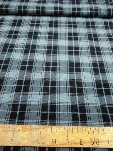 Габардин клетка серый/тёмно-серый