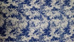 Хлопок плательный белый на синем