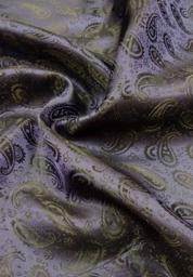 Подкладочная жаккардовая поливискоза Пейсли чёрная/бледно-синяя