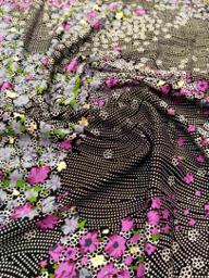 Трикотаж Хлопок сиреневый/голубой