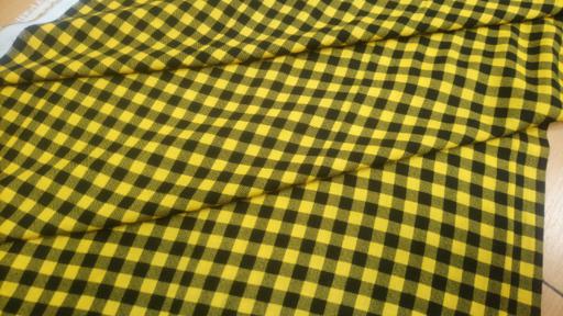 Штапель Клетка Виши 1см жёлтый\чёрный