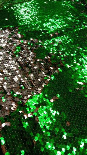 Пайетка двусторонняя зелёная/серебро