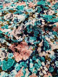 Лоренция Цветы Розовый/Бирюзовый