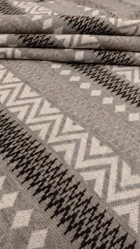 Трикотаж Полоска-орнаменты серый