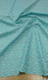 Шитьё на хлопке рис.1 бирюзовое