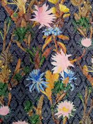 Жаккард-хлопок Цветы синий