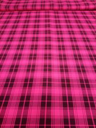 Габардин клетка малиновый/чёрный