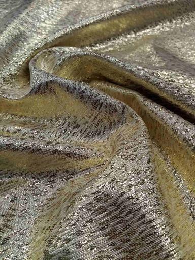 Парча Топаз с узором светло-золотая