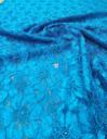 Кружево капрон на атласе бирюзовое