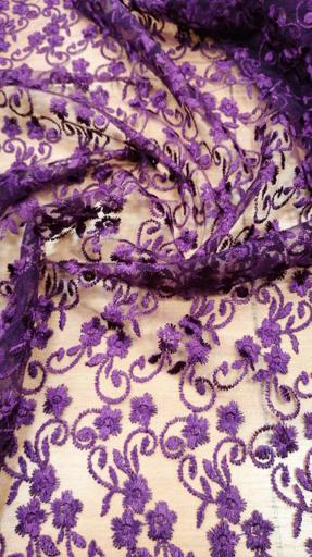 Гипюр Индонезия фиолетовый M