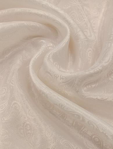 Подкладочная жаккардовая поливискоза Пейсли молочная