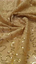 Пайетка на сетке Змейка золотая