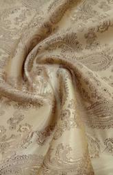 Подкладочная жаккардовая поливискоза Пейсли бежевая