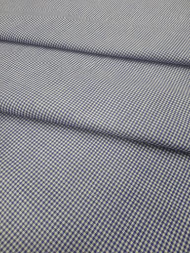 Клетка Виши хлопок синий/белый