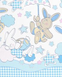 Бязь Соня белый с голубым