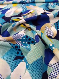 Плательная Лепестки абстракция синий/голубой