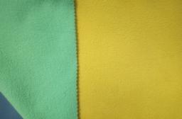 Флис двусторонний салатовый и жёлтый